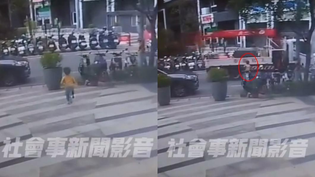 嚇死!5歲男童到對街找爸媽 衝過馬路擦撞大貨車險遭輾