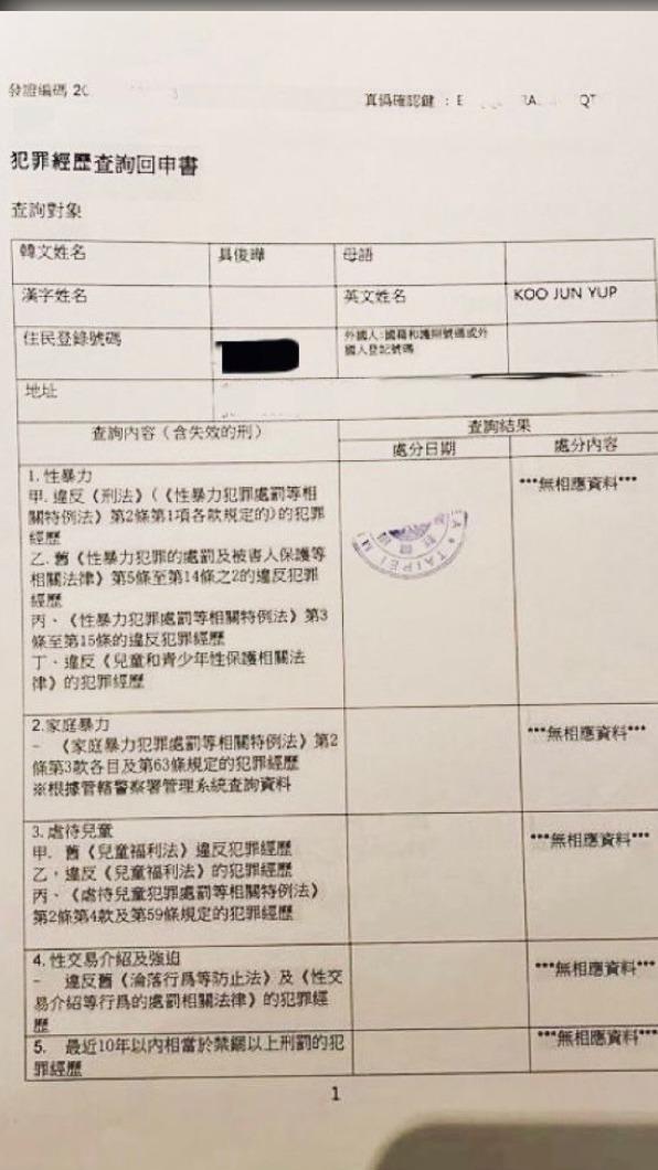 具俊曄良民文件曝光。(圖/TVBS)