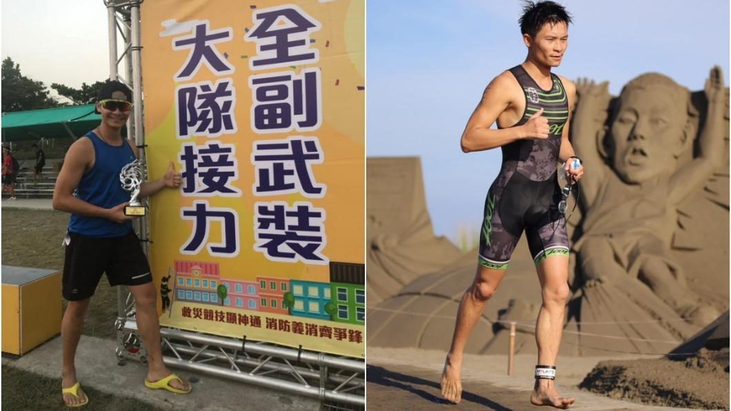 邱志豪喜愛馬拉松,還曾與消防隊友組隊獲得佳績。(圖/TVBS)
