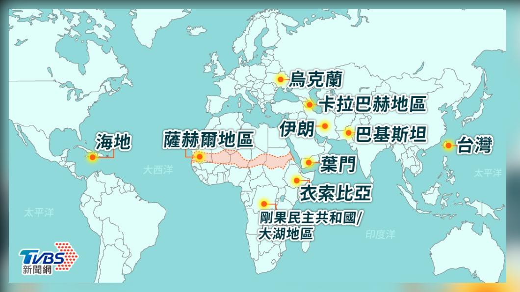 國際危機組織公布《2023年十大衝突焦點》。(圖/TVBS)