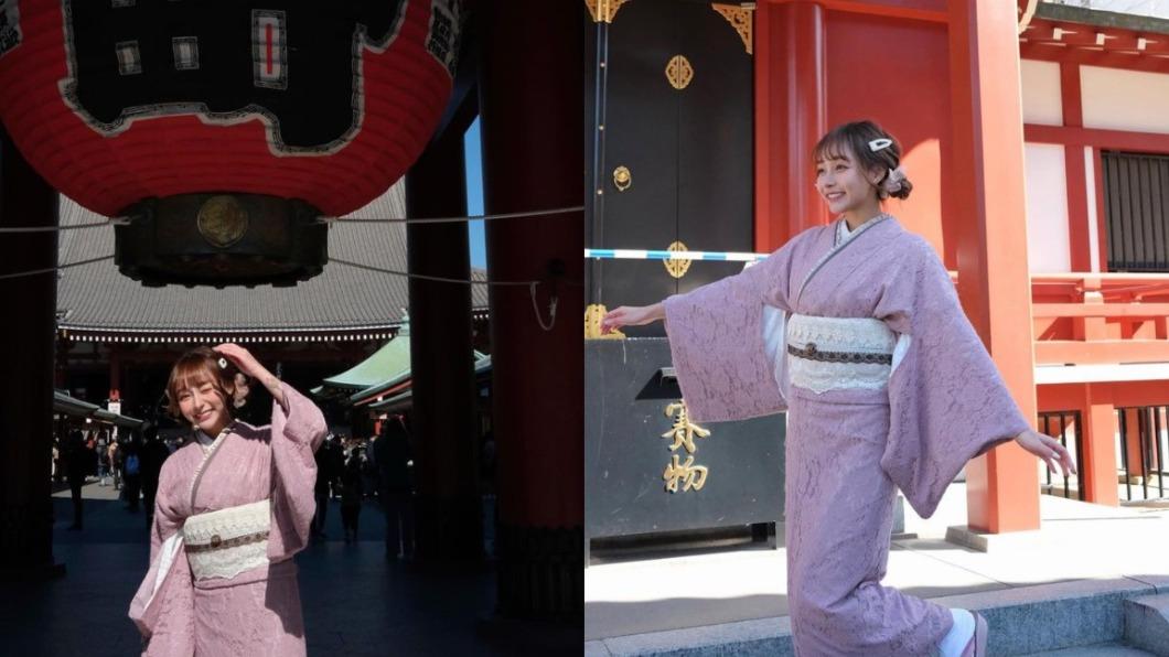 林襄到日本淺草寺玩。(圖/翻攝自@95_mizuki IG)