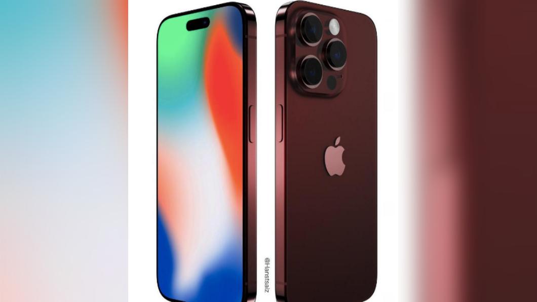 傳IPhone 15推出深紅配色。（圖／翻攝推特Hanstsaiz）