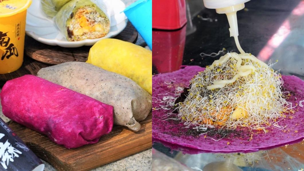 向上市場超夯「彩虹手捲」！天然5色餅皮　銅板價就可吃