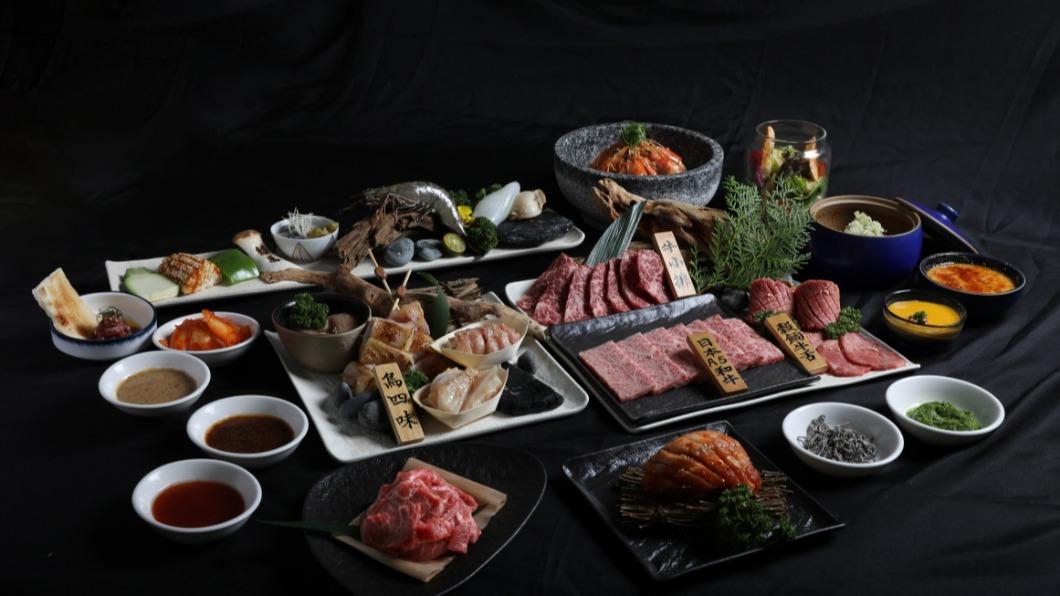 「绘馬別邸」主推日式精緻燒肉套餐，一次可爽吃九道菜。（圖／绘馬別邸提供）