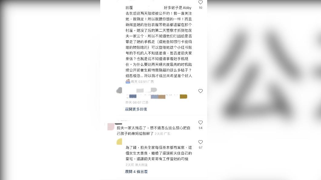 粉絲質疑蔡天鳳的小紅書帳號是否遭人盜用,或是她的手機落入別人手中。(圖/翻攝自 蔡天鳳小紅書)