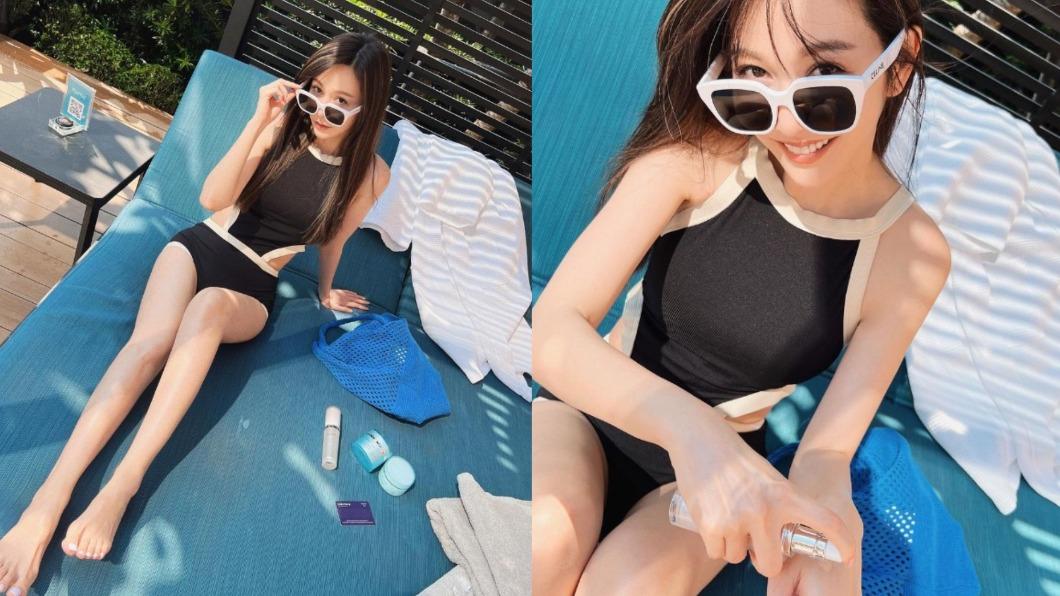 曾菀婷一組泳衣照讓網友全暴動。(圖/翻攝自@vicky_7155 IG)