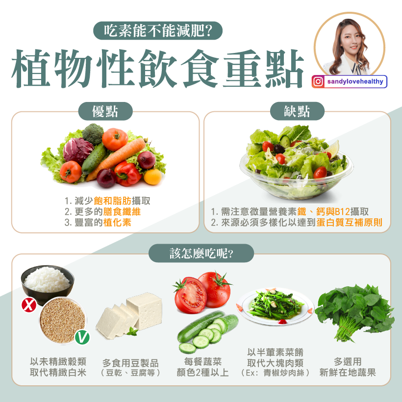 植物性飲食重點。（圖／翻攝自臉書 愛健康營養師 珊珊）