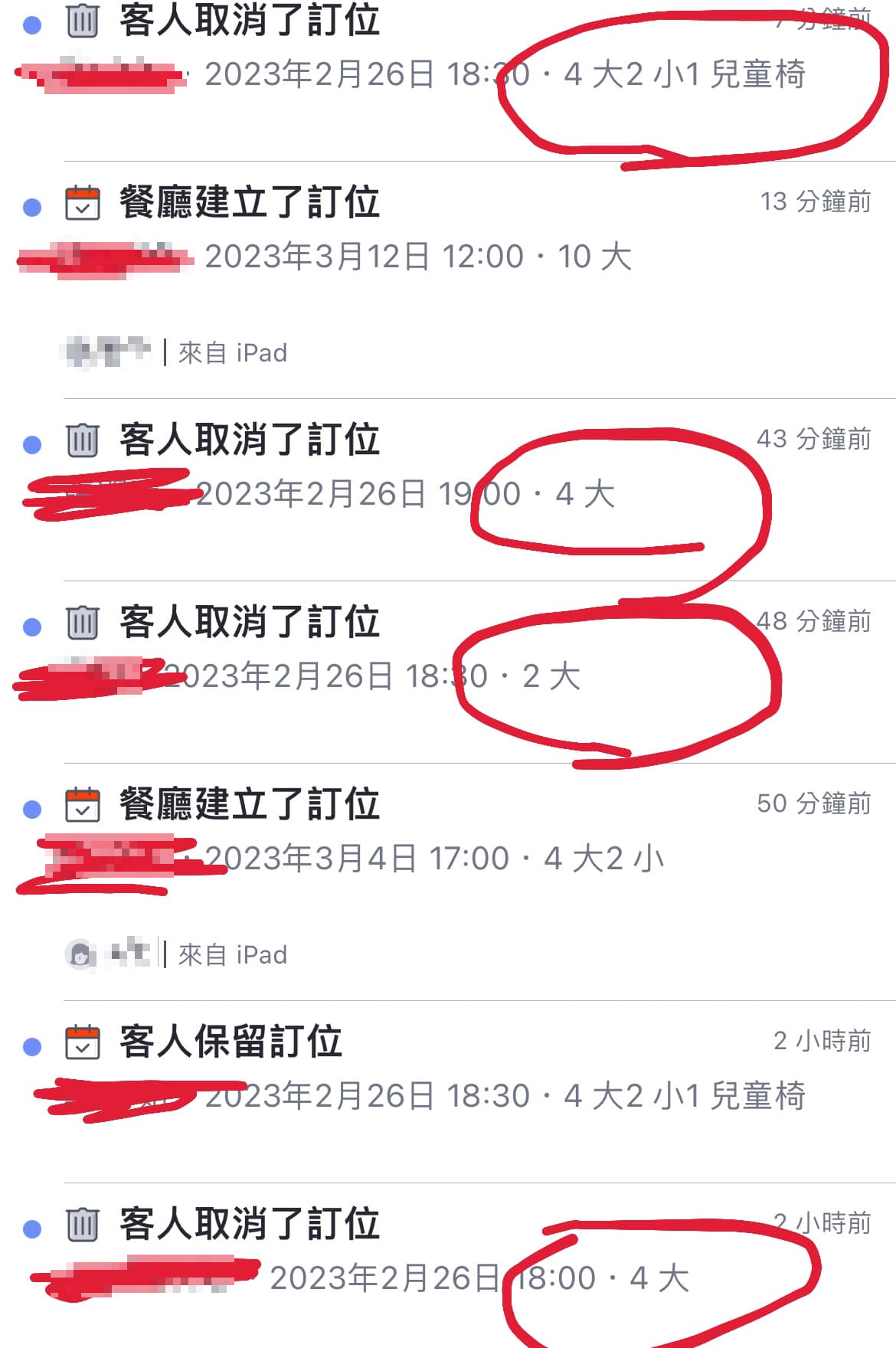 業者2小時內被16人取消訂位。（圖／翻攝自臉書）