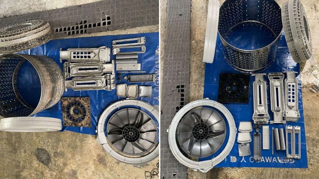 網友曬出洗衣機清洗前後對比。（圖／翻攝自PTT）