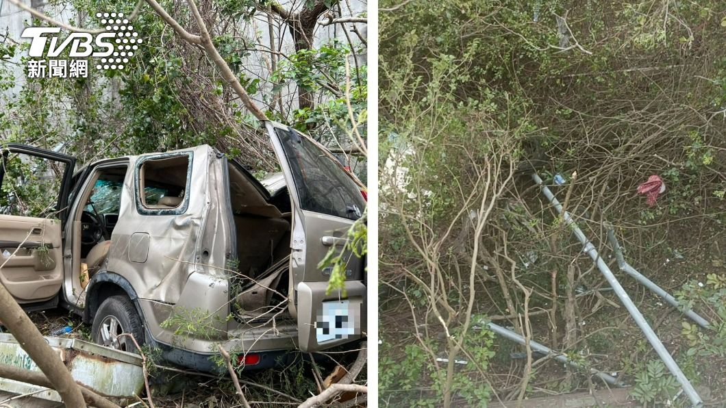 護欄被衝破！奪命鐵管插胸、腹部　休旅車墜橋駕駛慘死