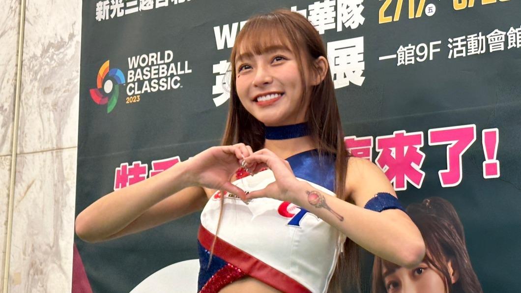 中職樂天桃猿啦啦隊團員林襄。(圖/許稚佳攝)