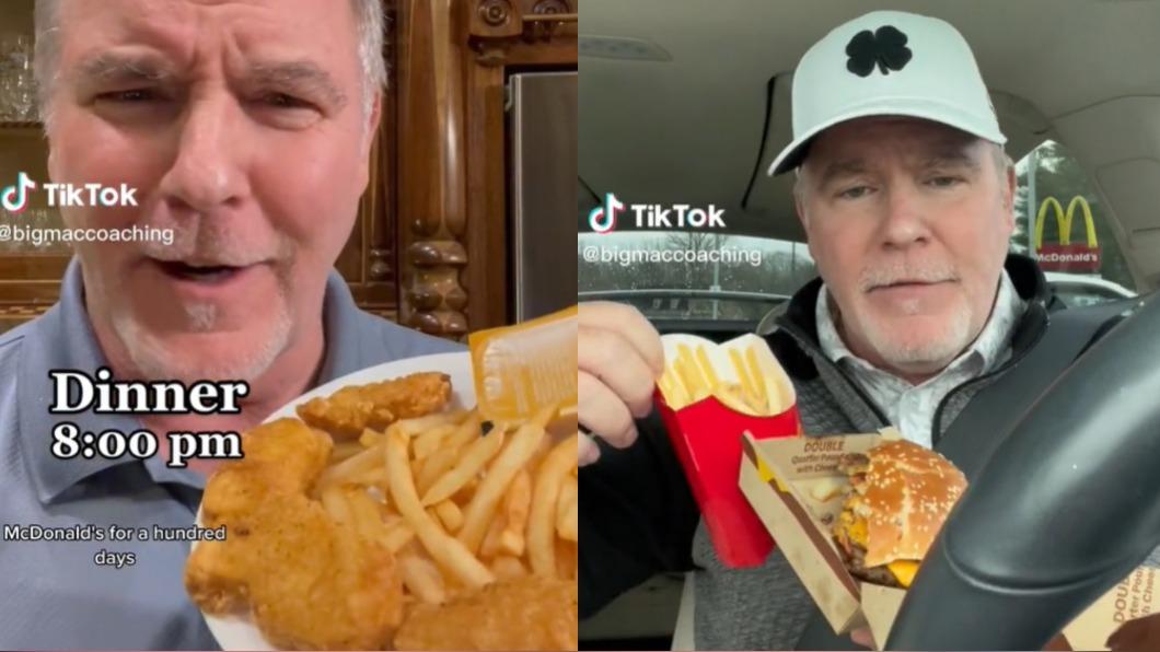 凱文認為，減肥最重要的是攝取份量而不是食物本身。（圖／翻攝自＠bigmaccoaching TikTok）