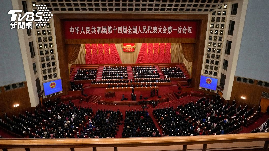 中國全國人大年度會議5日上午在北京人民大會堂開幕。(圖/達志影像美聯社)