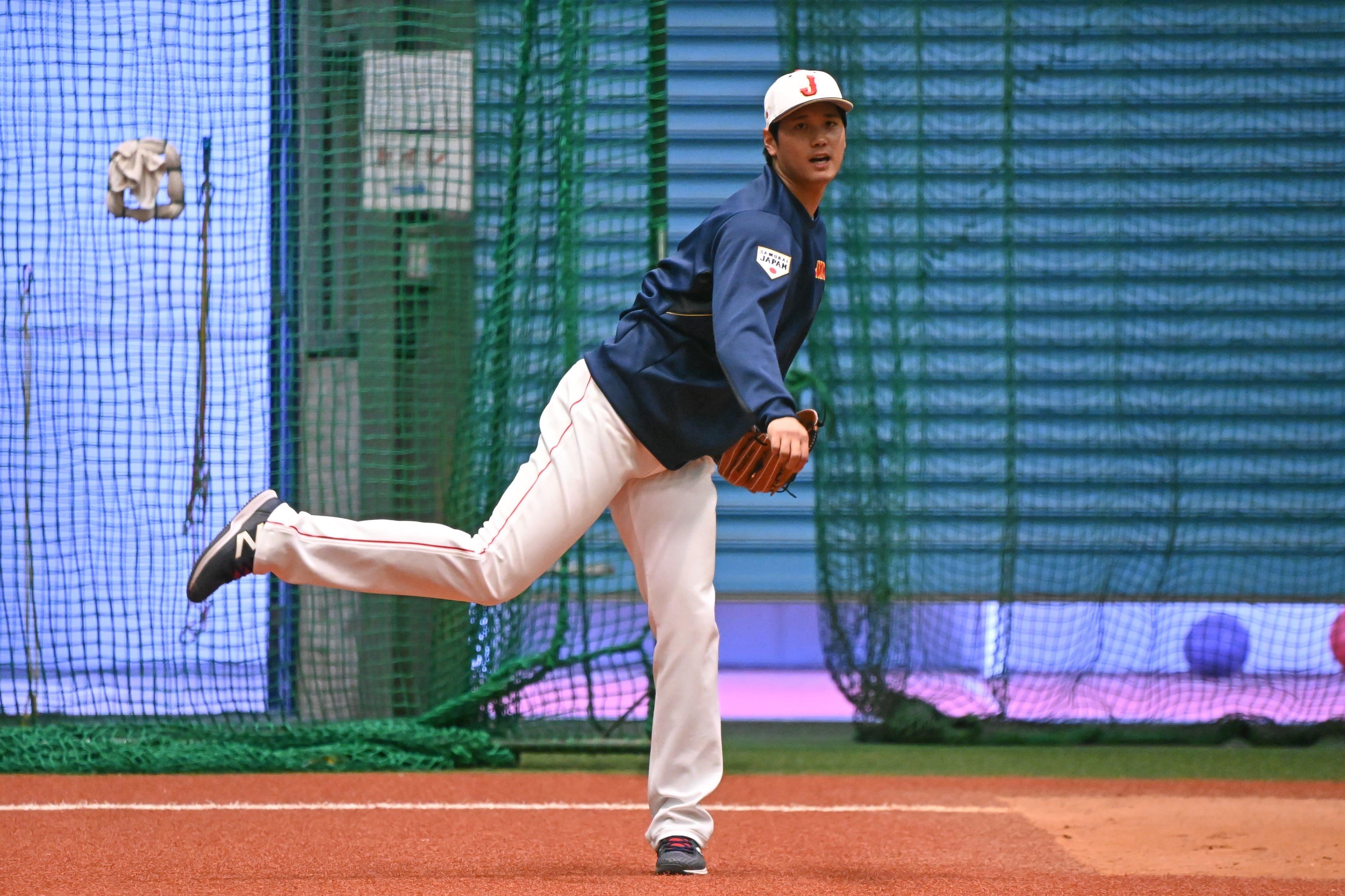 大谷翔平積極備戰經典賽。(圖/翻攝自World Baseball Classic推特)