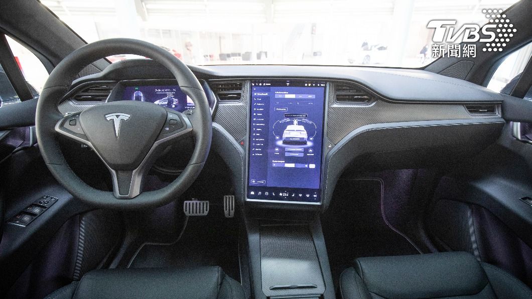 特斯拉Model X2車款的內部。(圖/達志影像美聯社)
