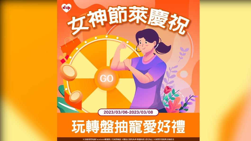 萊爾富女神節轉盤抽好禮活動。（圖／翻攝自萊爾富臉書）