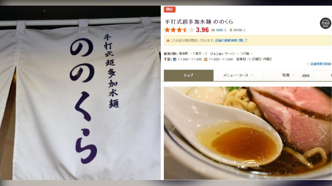 位於葛飾區的「ののくら」自開店後就獲得極高評價。(圖/翻攝自推特@chin_ron19、tabelog官方網站)