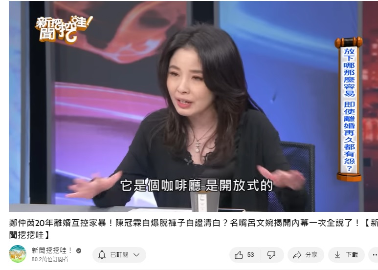  呂文婉透露當年在咖啡廳訪問，不太可能脫褲檢查。（圖／翻攝自新聞挖挖哇YouTube）
