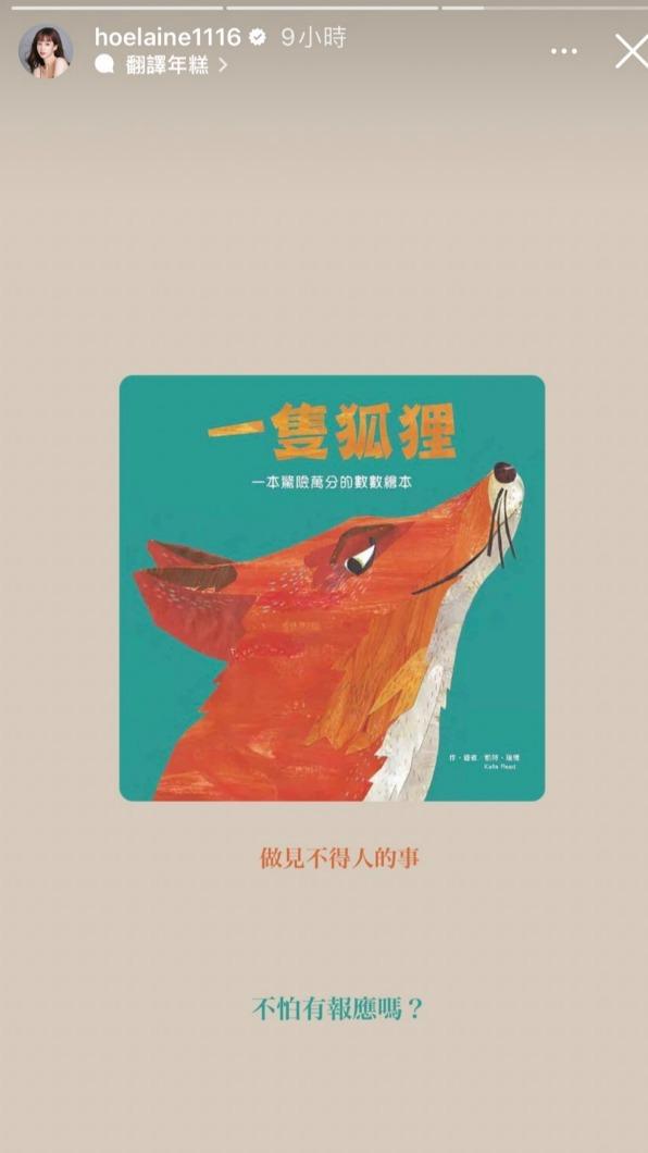 荳荳發文罵狐狸精。(圖/翻攝自荳荳IG)