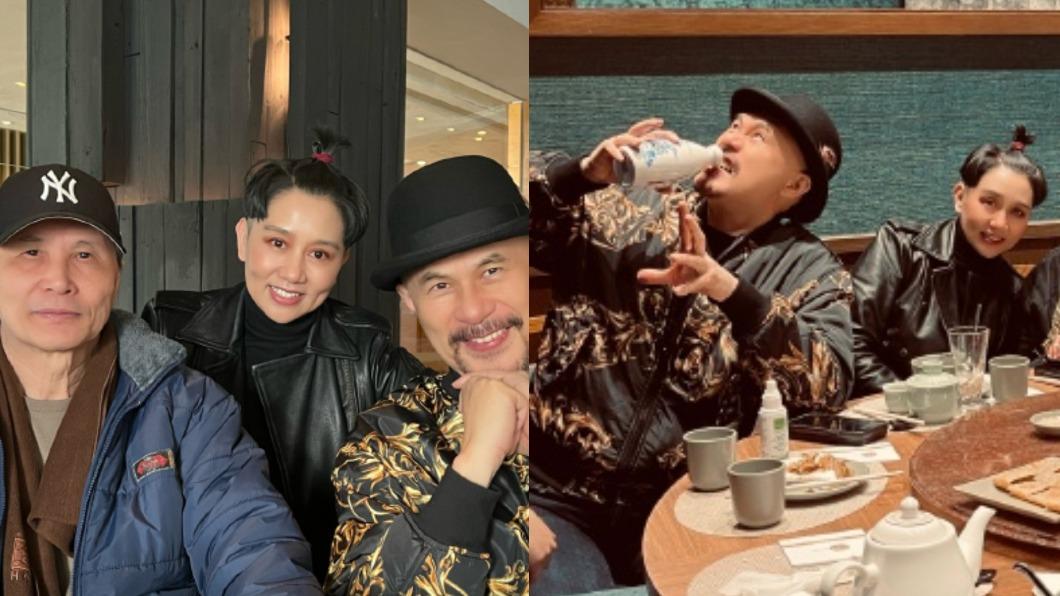 徐錦江與老婆殷祝平也一起合影。（圖／翻攝自微博）