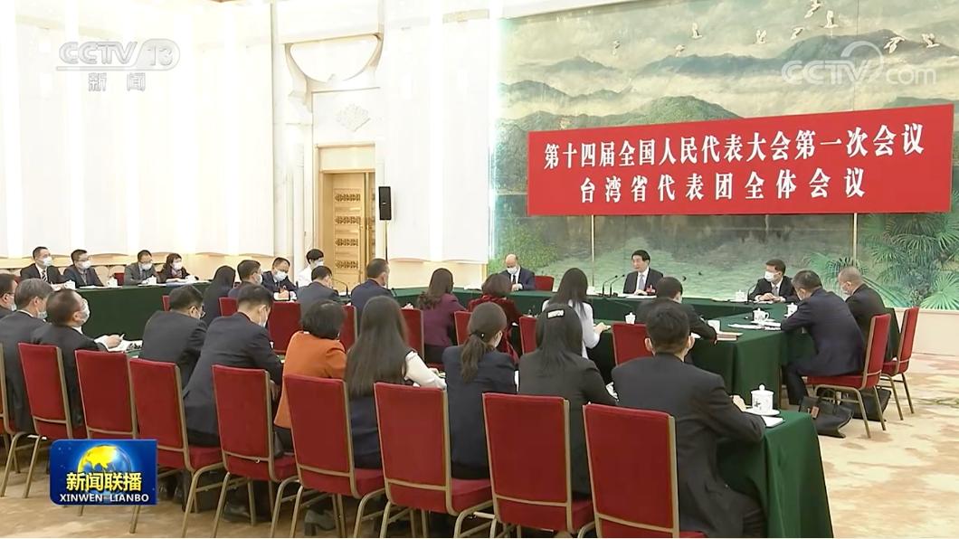 即將接任大陸全國政協主席的中共中央政治局常委王滬寧，今（9）日上午參加14屆全國人大一次會議台灣代表團審議。（圖/取自央視）