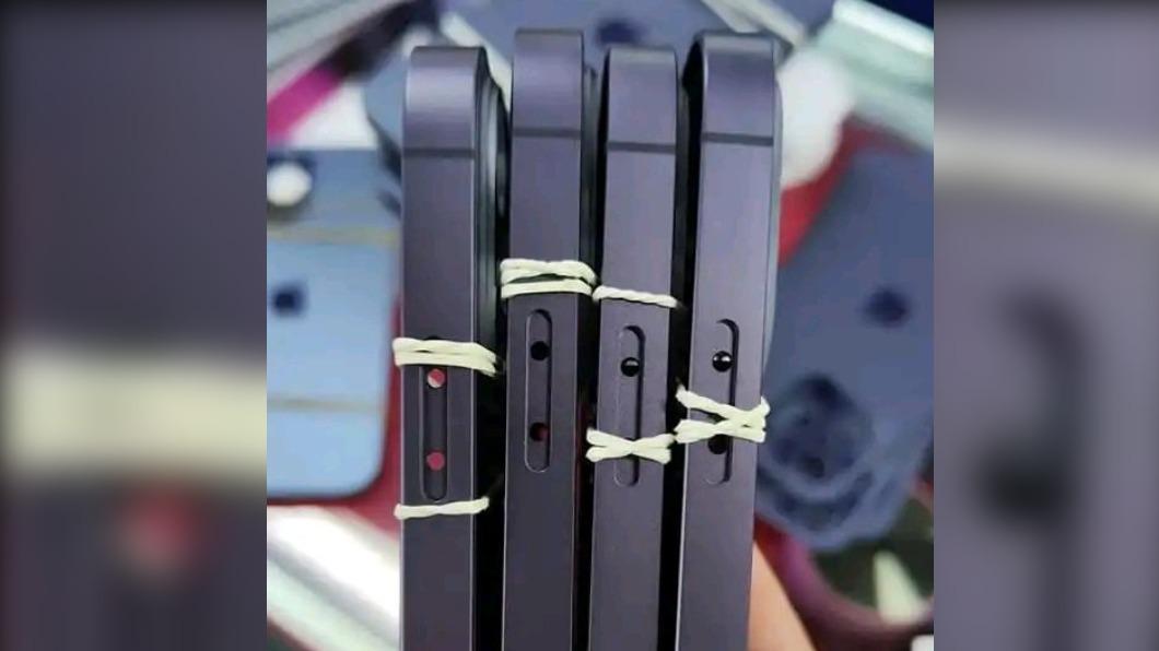 疑似是iPhone 15的實機邊框照流出。（圖／翻攝自lipilipsi推特）