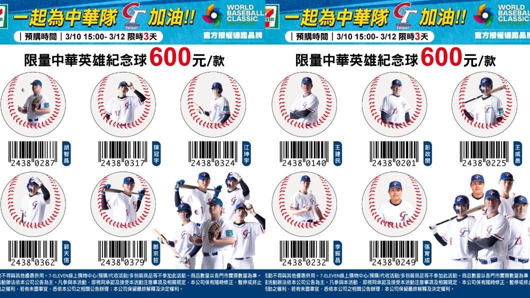 7-ELEVEN推出棒球英雄紀念球。(圖/業者提供)