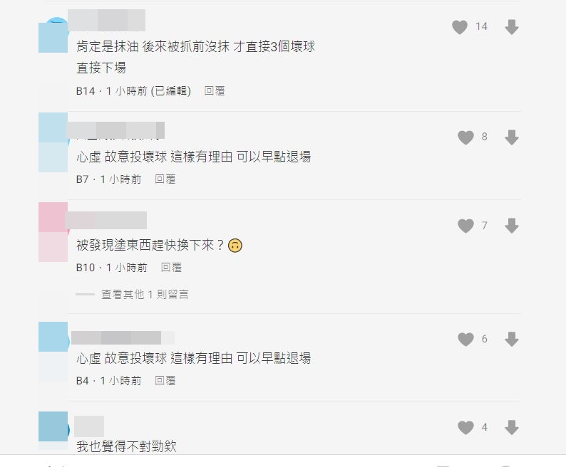 不少網友質疑古巴隊投手有作弊嫌疑。(圖/翻攝自Dcard)