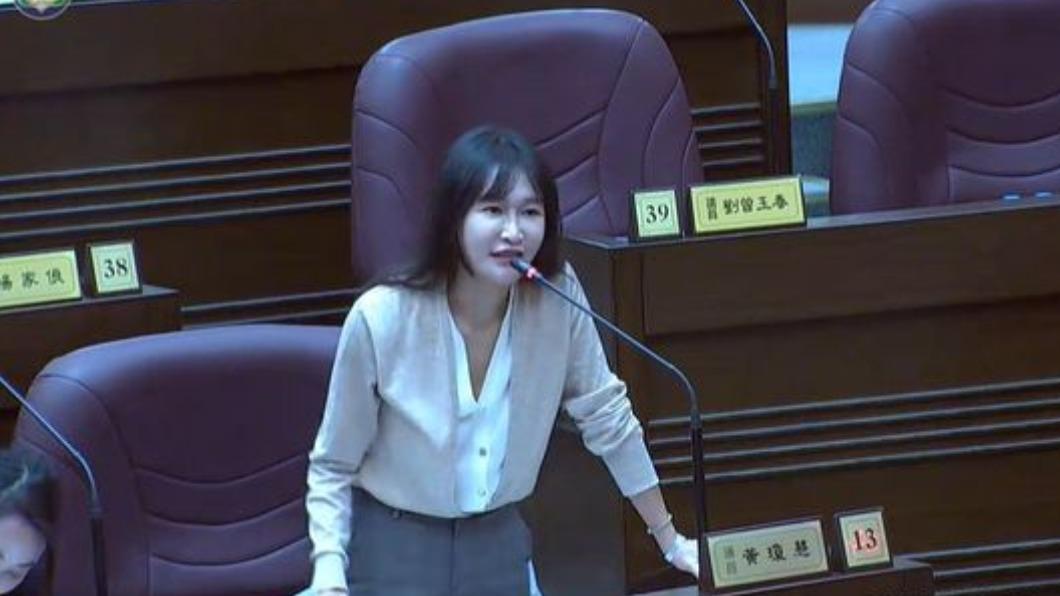 桃園市議員黃瓊慧質（圖／翻攝自桃園市議會議事直播影片）