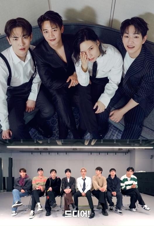 SHINee(上)跟EXO都被認為離開SM娛樂的可能性不高。(圖/翻攝自SHINee IG、EXO YouTube)