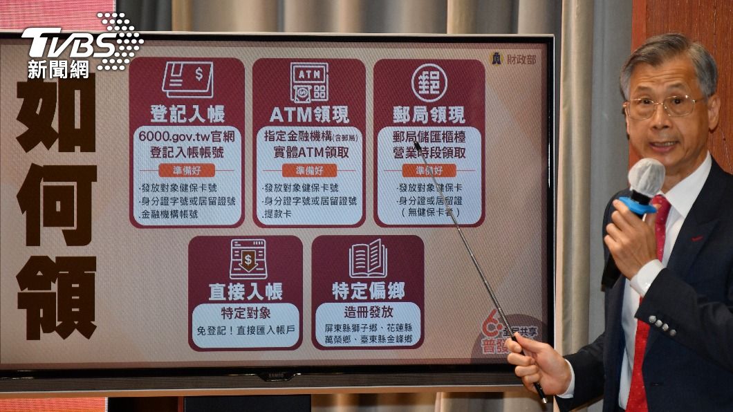 財政部公布5方式領取普發現金。(圖/胡瑞麒攝)