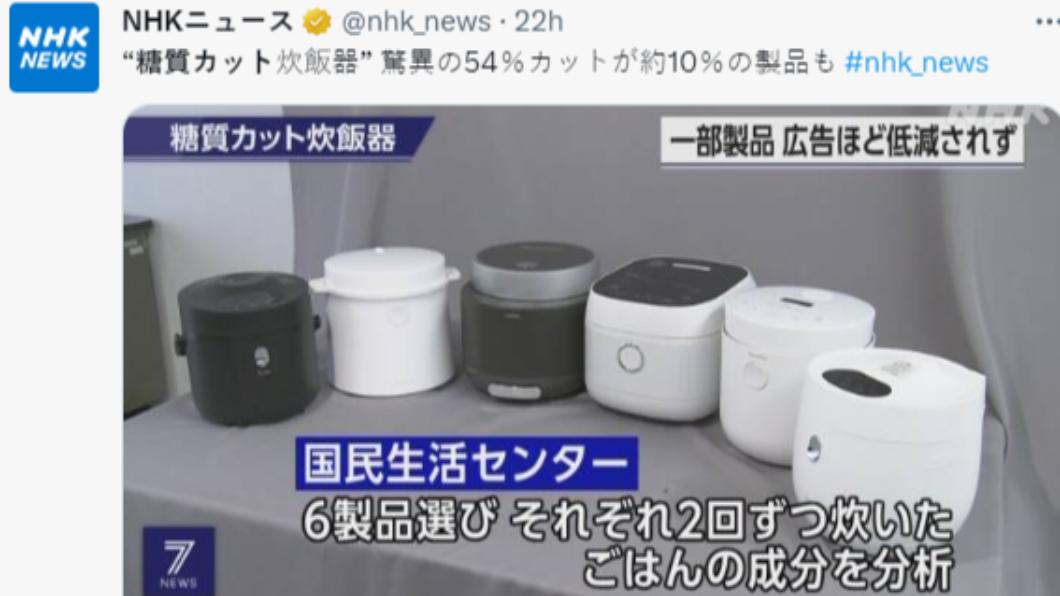 日本國民生活中心分析後發現,減醣電鍋的白飯含醣總量與普通電鍋沒有太大差別。(圖/翻攝自推特)