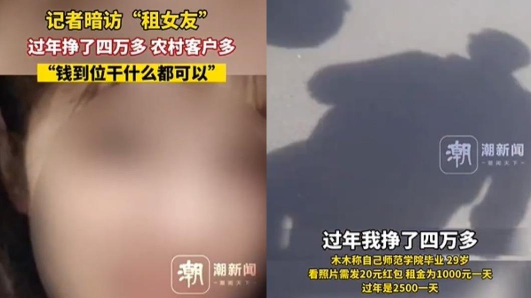 中國大陸出現「租女友」特殊行業。（圖／翻攝自《潮新聞》微博）