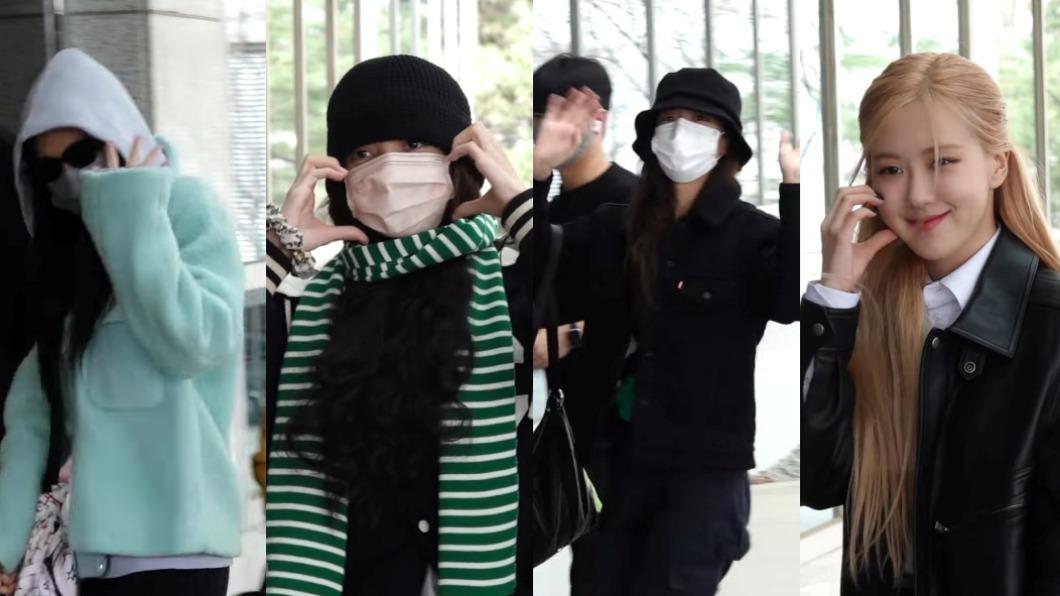 BLACKPINK酷帥黑出發來台! Lisa萌比臉頰愛心「Rose限動喊話」
