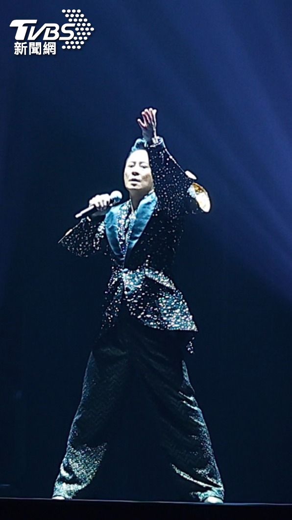 蔡一傑演唱期間數度落淚。（圖／黃城碩攝）