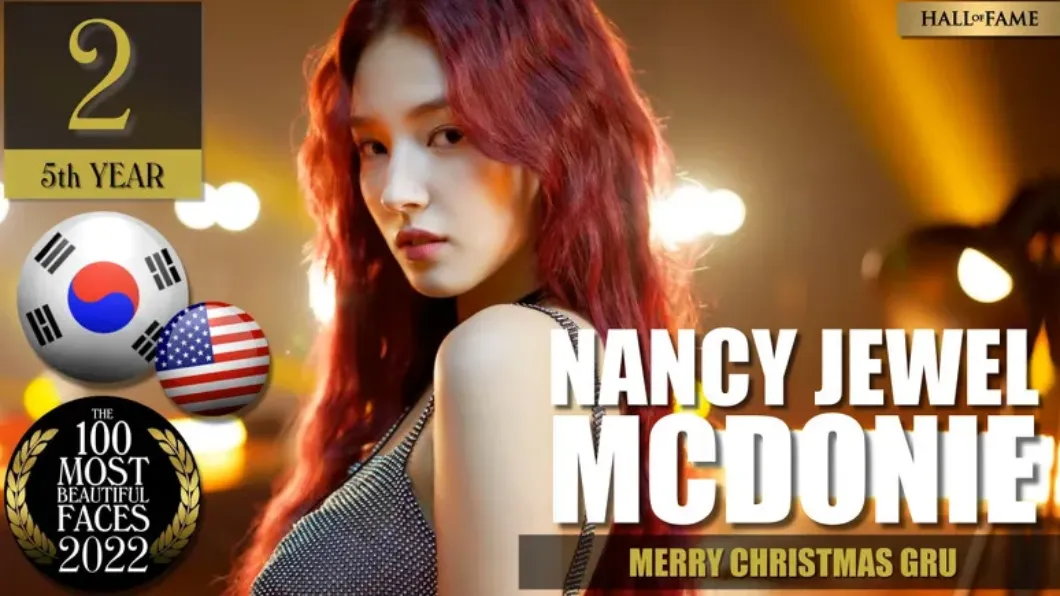 Nancy被美國電影網站「TC Candler」評選為2022年全球百大最美臉孔中的第2名。（圖／翻攝自 TC Candler YouTube）