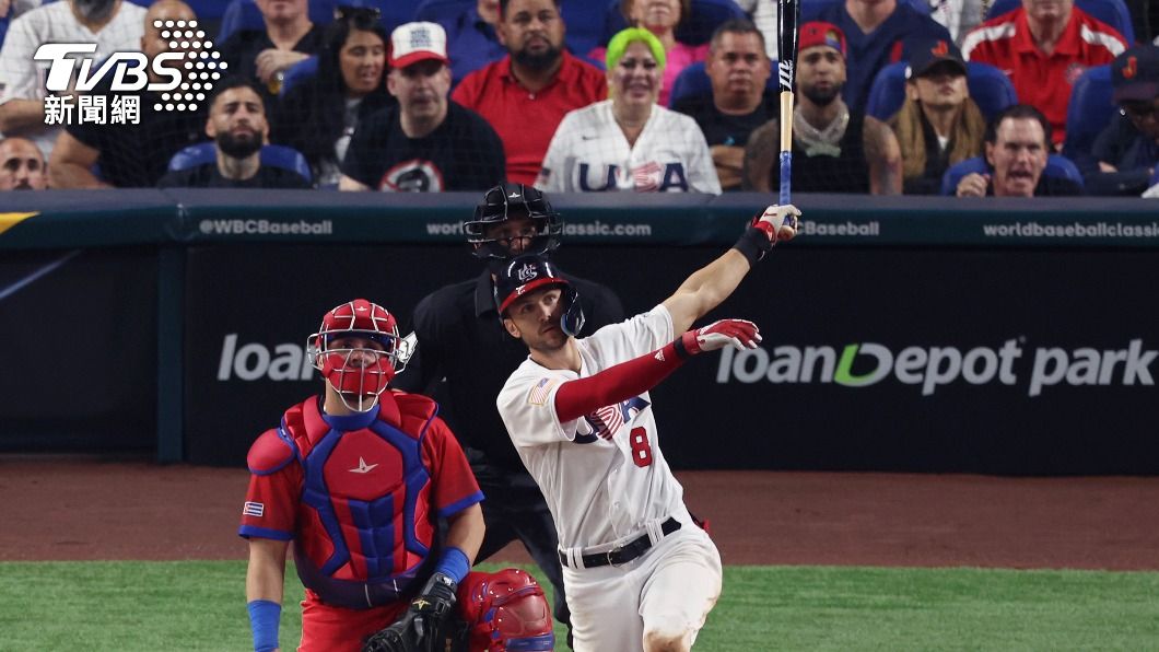 美國第九棒、游擊手透納（Trea Turner）單場「雙響砲」，包含六局下扛出帶有3分打點的全壘打。（圖／達志影像美聯社）