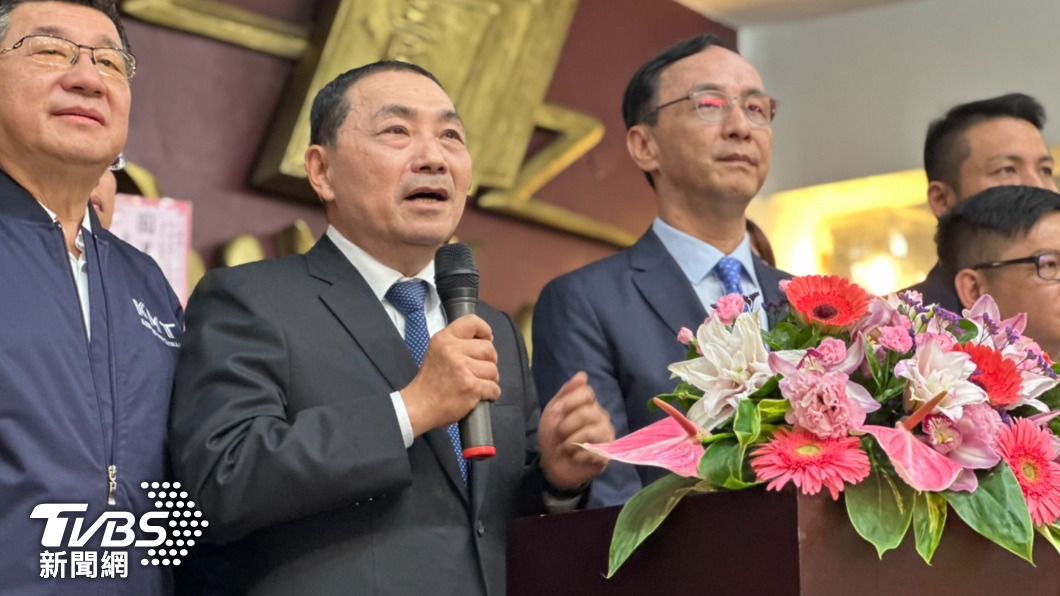 國民黨選策會終止後,黨主席朱立倫、新北市長侯友宜今(20)日首度同台。(圖/林至柔攝)