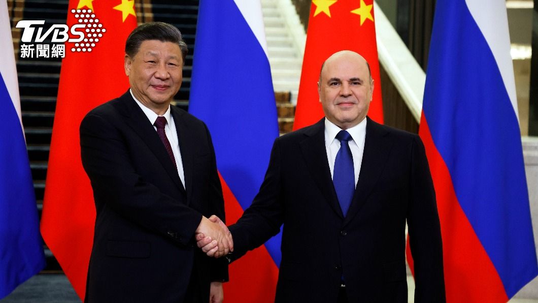 習近平會晤俄羅斯總理米舒斯京。(圖/達志影像美聯社)