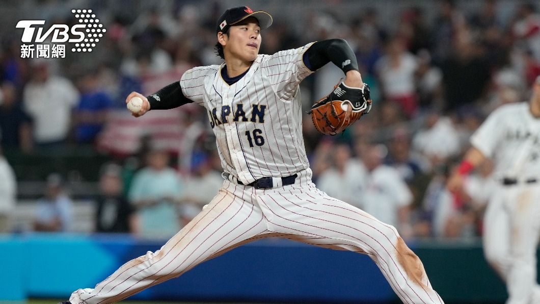 大谷翔平本場比賽在第9局作為後援投手登場。(圖/達志影像美聯社)