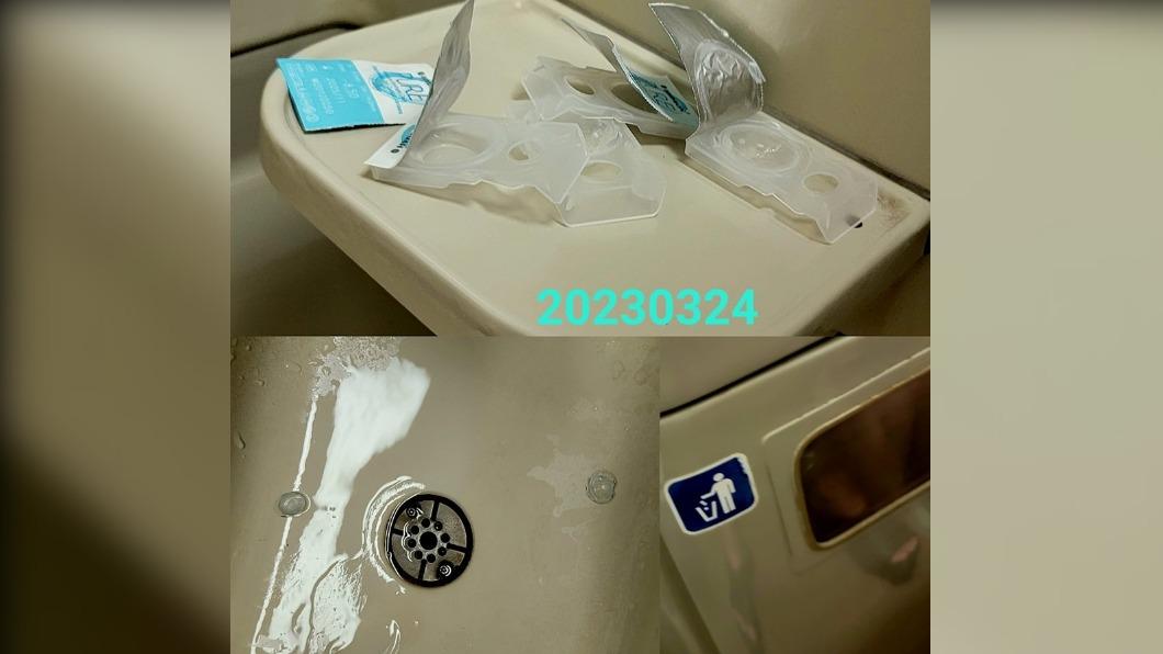 有民眾將用過的拋棄式隱形眼鏡丟在高鐵廁所,令黃子佼相當傻眼。(圖/翻攝自黃子佼臉書)