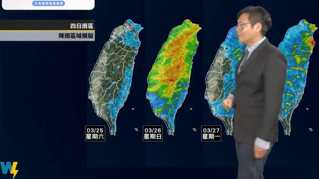 降雨趨勢圖。（圖／翻攝自天氣風險 WeatherRisk臉書）
