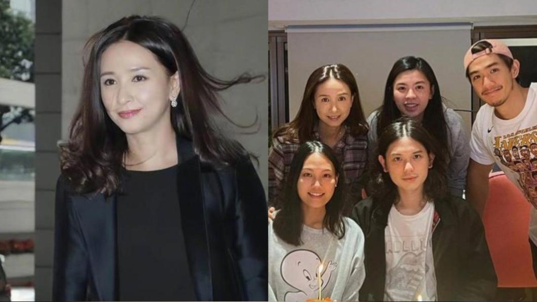 吳婉芳（左上）與三名子女及小兒子老婆（左下）。（圖／翻攝自微博）