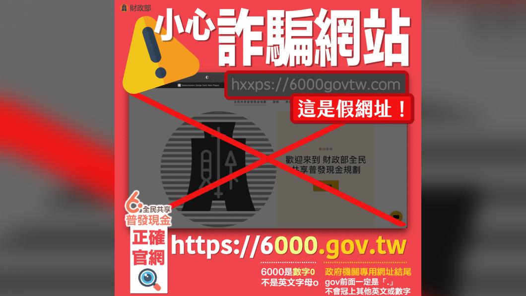 財政部公告登記和宣導網址,皆為「.gov.tw」結尾。(圖/翻攝自財政部)