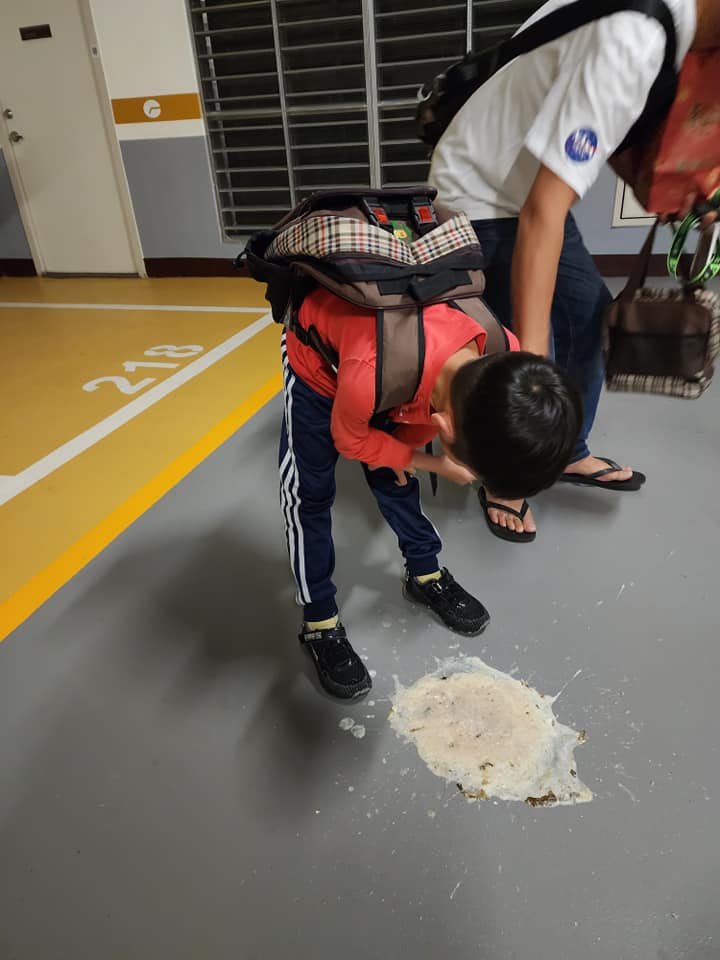 孩子嚴重到喝水、吃藥都會吐。（圖／翻攝自陳仙梅臉書）