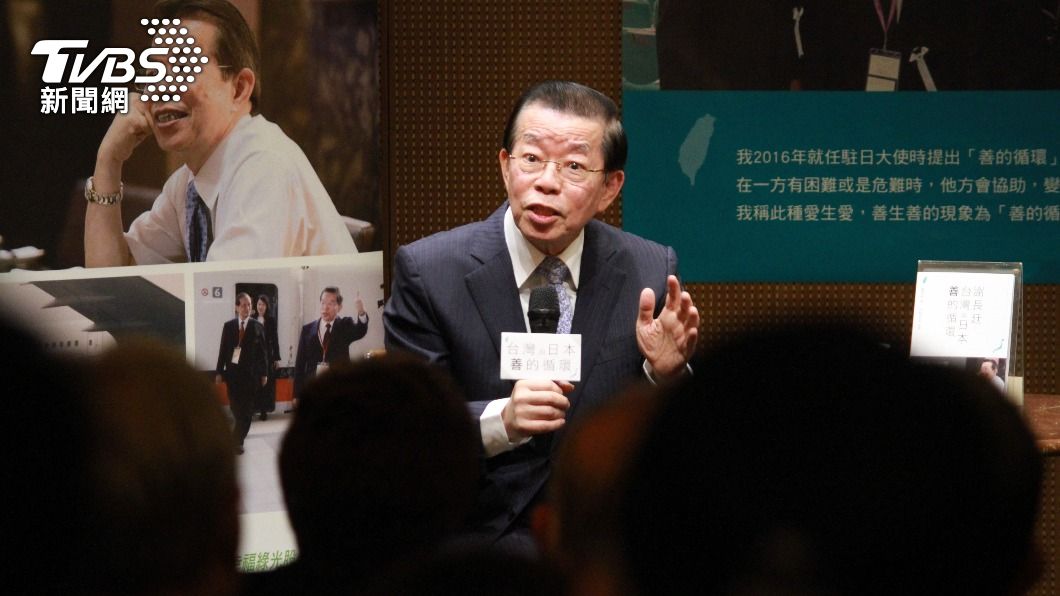 駐日代表謝長廷今天出席新書發表。(圖/方炳超攝)