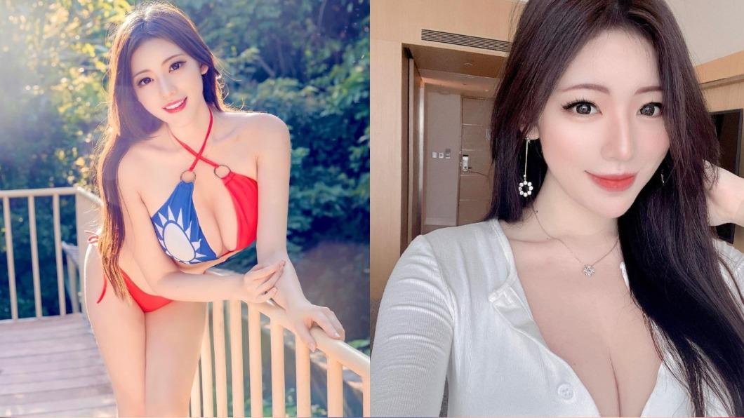 謝立琪雙十節曬出比基尼國旗。(圖/翻攝自@kiki_hsieh IG)