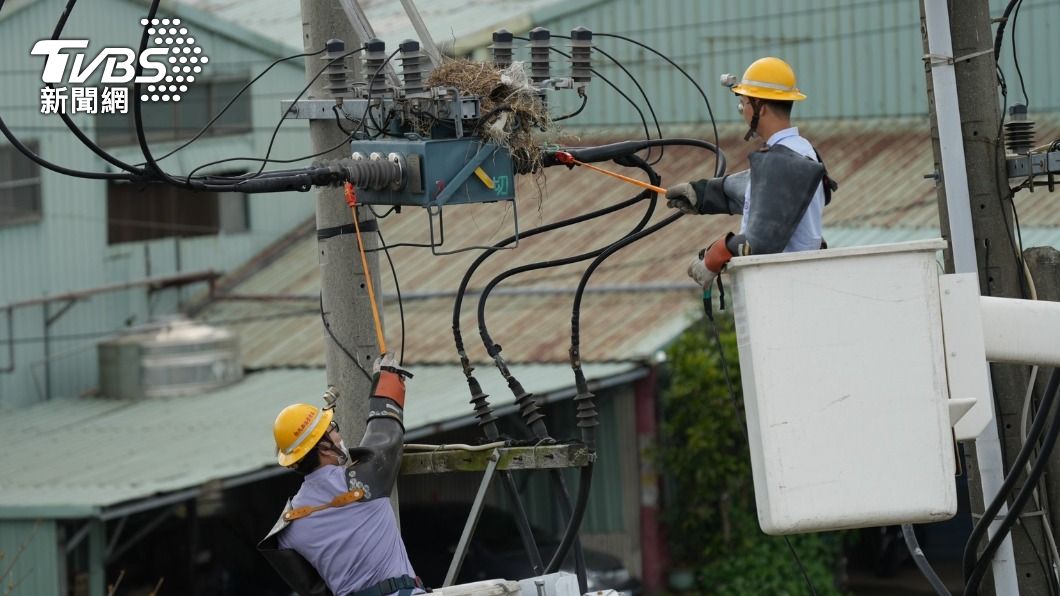 清除電桿上鳥巢避免發生停電事故。(圖/TVBS)