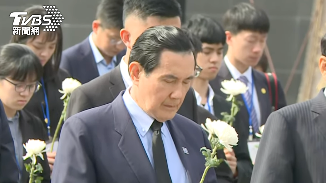 前總統馬英九29日前往南京大屠殺紀念館參訪。(圖/TVBS)