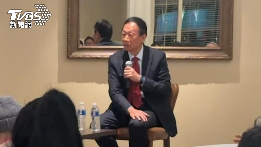 郭台銘被問選舉議題。(圖/TVBS)